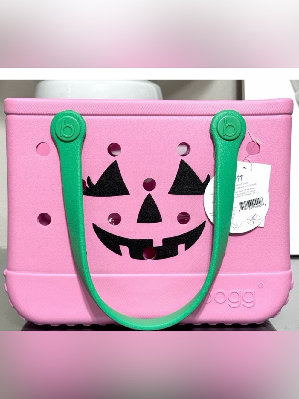 Bogg Bag Pink Halloween Jack-O’-Lantern Tote 💚